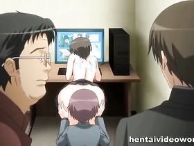 Директор полизал секретарше на глазах колег и засадил ей в киску