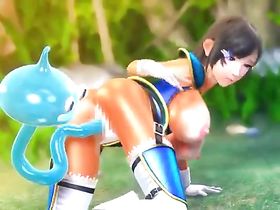 Японскую амазонку на природе чпокнули каплевидные монстры длинными хуями